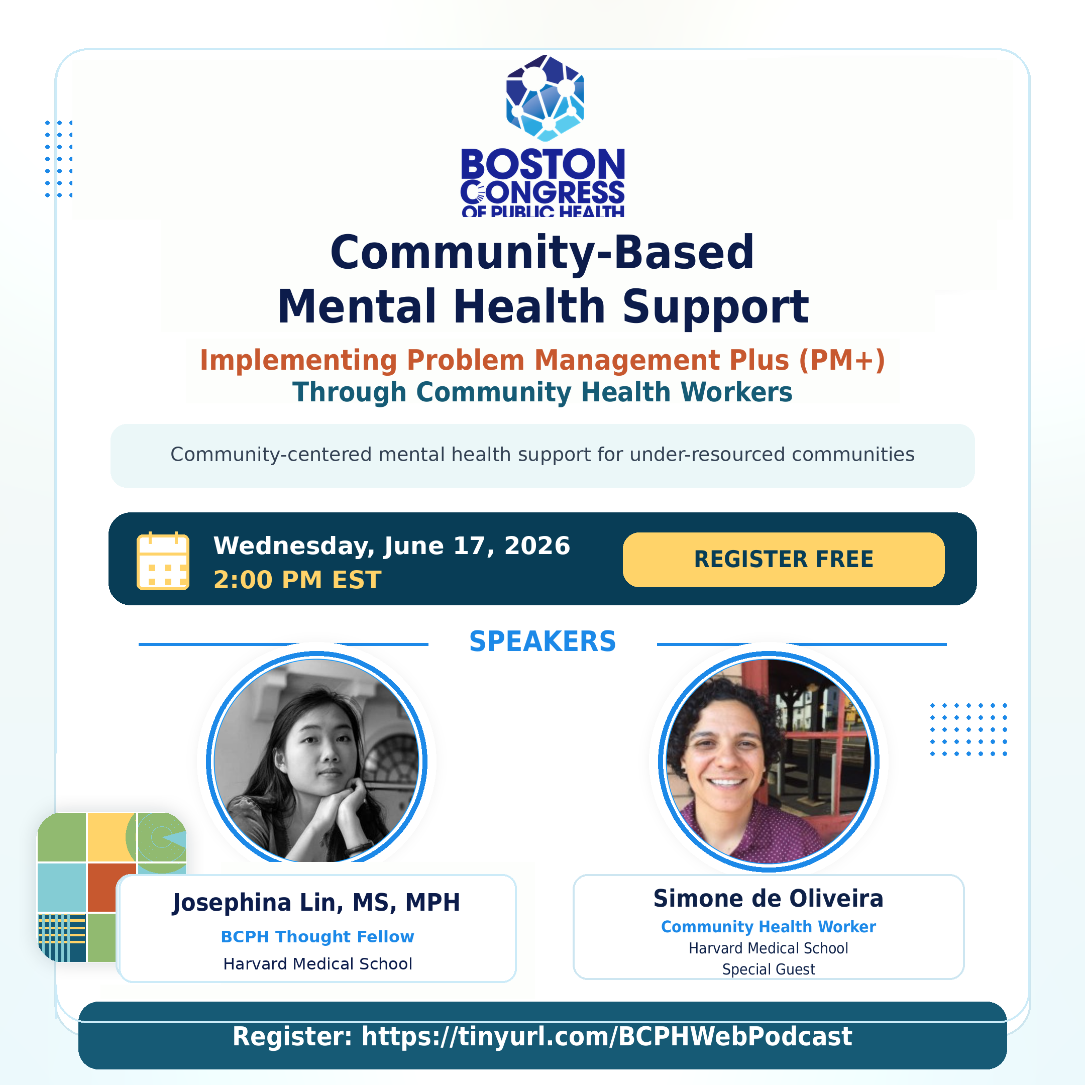 Community-Based Mental Health Support live podcast webinar — Wednesday, June 17, 2026